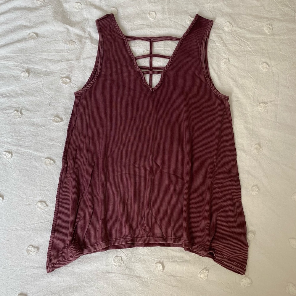 American Eagle Purple Knit Tank Top
